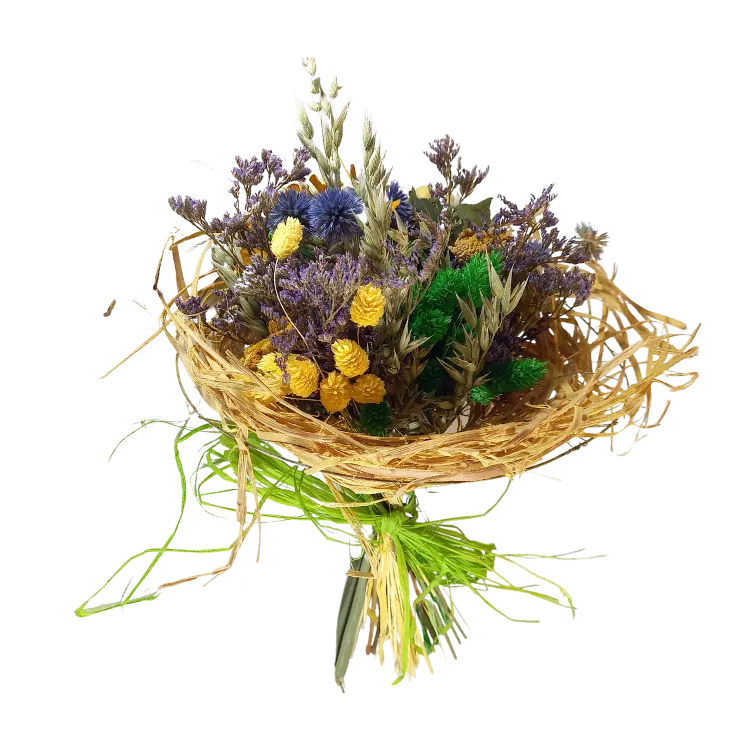 Ma box fleurie - Garrigue verte bleue jaune - Laurence Lacombe Fleuriste - Livraison Aveyron Rodez
